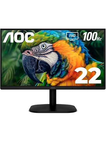 AOC 22B2HM2 Full HD LED Monitor, 22 Inch, 100Hz, Adaptive Sync, VGA HDMI, Flicker-Free, Low Blue Light, HDR Ready, VESA Mount, Tilt Adjust, Earphone Out, Eco-Friendly-code1159