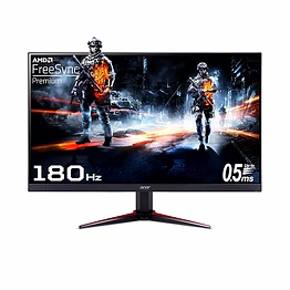 acer nitro vg240y m3 | 23.8 inch | ips full hd | gaming lcd monitor with led backlight | amd freesync premium | 0.5ms response time | 180hz refresh rate | 2 x hdmi, 1 x dp | stereo speakers | hdr 10 | black