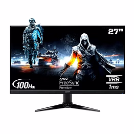 acer nitro qg271 | 27 inch full hd gaming lcd monitor with led back light | va panel | 1ms vrb | 100hz refresh rate | 250 nits | amd freesync | 1 x vga, 2 x hdmi ports with inbox hdmi cable | eye care | black