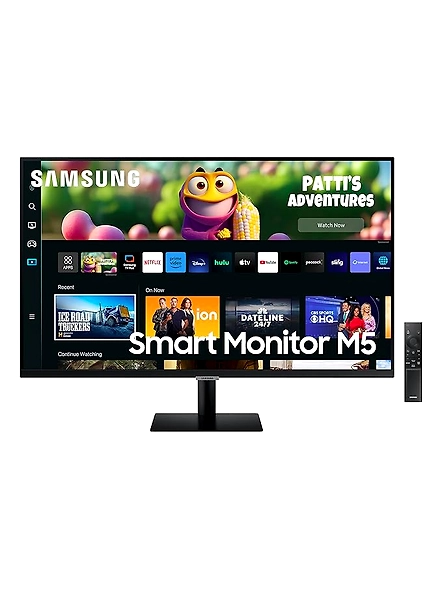 Samsung 32-Inch (80cm) LCD M5 FHD Smart Monitor | Smart TV Apps, IoT Hub, Office 365, Apple AirPlay, Dex | Mouse &amp; Keyboard Control | Built-in Speakers &amp; Remote | Bluetooth | Black | LS32CM500EWXXL-B0C4YPVFLX