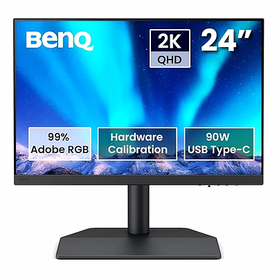 benq sw242q | 24-inch 2k adobergb monitor | 90w usb-c | pro photographer & videographer