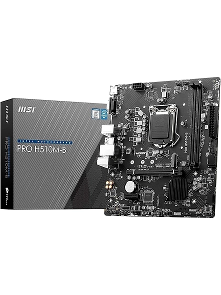 MSI PRO H510M-B Motherboard, Micro-ATX - Supports Intel Core 10th Gen Processors, LGA 1200-2 x DIMMs, 1 x PCIe 3.0 x16, USB 3.2 Gen1, 1G LAN, HDMI 1.4-B09Y1BCPNC