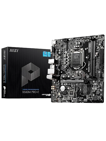 MSI B560M PRO-E Motherboard, Micro-ATX, Supports Intel Core 11th Gen Processors, LGA 1200-2 x DIMMs (5200MHz/OC), 1 x PCIe 4.0 x16, 1 x M.2 Gen4/3, 2.5G LAN-B08ZJFFDDH