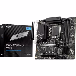 msi pro b760m-a wifi proseries motherboard, supports 14th/13th/12th gen intel processors, lga 1700, ddr5, pcie 4.0, m.2, 2.5gbps lan, usb 3.2 gen2, wi-fi 6e, matx