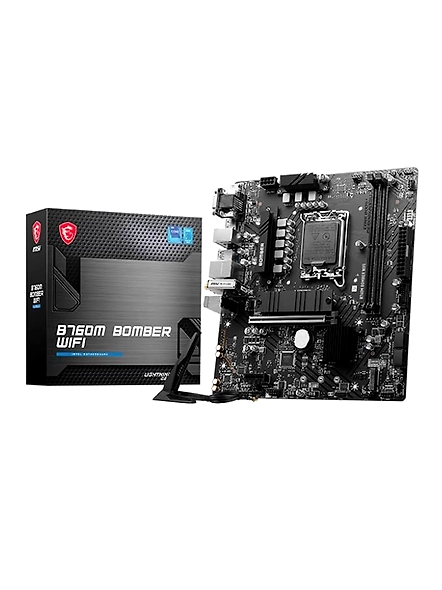 MSI B760M Bomber WiFi Motherboard, Micro-ATX - Supports Intel 12th &amp; 13th Gen Core Processors, LGA 1700 - DDR5 Memory Boost 6400MHz/MAX, PCIe 4.0 x16 Slot, M.2 Gen4 Slot-B09YXVF9G4