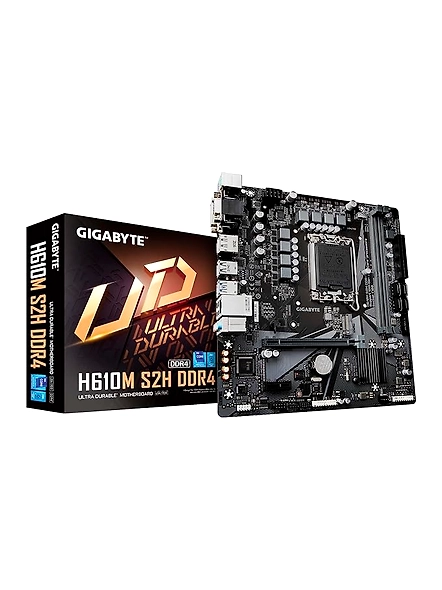 GIGABYTE H610M S2H DDR4 (H610/ Intel LGA 1700/ Micro ATX/ DDR4/ Single M.2/ PCIe 4.0/ USB 3.2 Gen1/ Realtek GbE LAN/Motherboard)-B09S6NQPM6