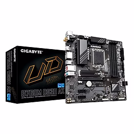 gigabyte b760m ds3h ax micro-atx motherboard | lga 1700 | intel b760 | ddr5 | dual m.2 slots | pcie 4.0 | usb 3.2 gen 2 type-c | wifi 6e | 2.5gbe lan | q-flash plus | pcie ez-latch