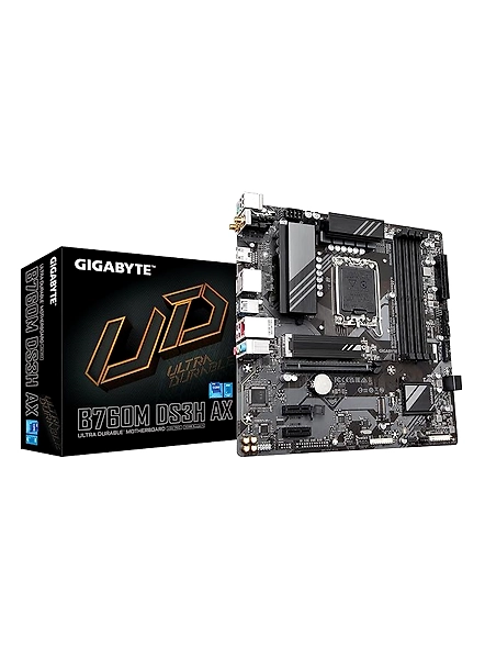 GIGABYTE B760M DS3H AX Micro-ATX Motherboard | LGA 1700 | Intel B760 | DDR5 | Dual M.2 Slots | PCIe 4.0 | USB 3.2 Gen 2 Type-C | WiFi 6E | 2.5GbE LAN | Q-Flash Plus | PCIe EZ-Latch-B0BSP61QZC