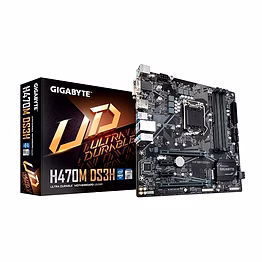 gigabyte h470m ds3h micro-atx motherboard | usb 3.2 gen1 type-c | dual nvme pcie gen3 x4 m.2 slots | 2-way crossfire multi-graphics | rgb fusion 2.0