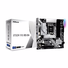 asrock b760m pro rs/d4 motherboard, compatible with intel 12th and 13th generation cpu (lga1700), b760 chipset, ddr4 micro atx motherboard