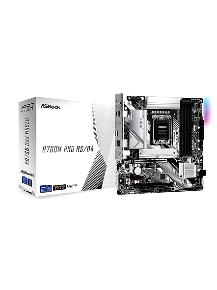 ASRock B760M Pro RS/D4 Motherboard, Compatible with Intel 12th and 13th Generation CPU (LGA1700), B760 Chipset, DDR4 Micro ATX Motherboard-B0BQWR37J4