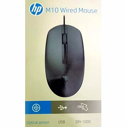 hp m10 wired usb mouse with 3 buttons high definition 1000dpi optical tracking and ambidextrous design