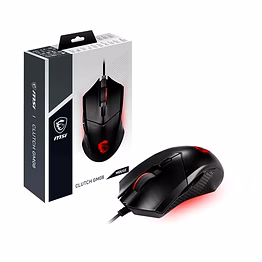 msi clutch gm08 4200 dpi optical wired gaming mouse with red led - black