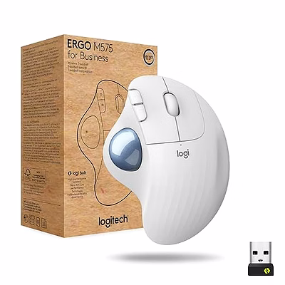 logitech ergo m575 wireless trackball for business (off-white)