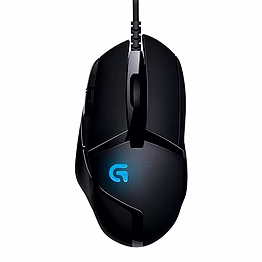 logitech g402 hyperion fury usb wired gaming mouse in black, featuring 4,000 dpi, lightweight design, 8 programmable buttons, and pc/mac compatibility.