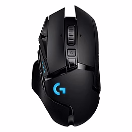 logitech g502 lightspeed wireless gaming mouse in black (910005569), featuring a hero 16k sensor with 16,000 dpi, rgb lighting, adjustable weights, 11 programmable buttons, long battery life, on-board memory, and pc/mac compatibility.