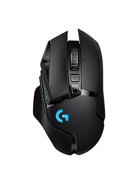 Logitech G502 Lightspeed Wireless Gaming Mouse in Black (910005569), featuring a Hero 16K Sensor with 16,000 DPI, RGB lighting, adjustable weights, 11 programmable buttons, long battery life, on-board memory, and PC/Mac compatibility.-B07S4JRHNJ