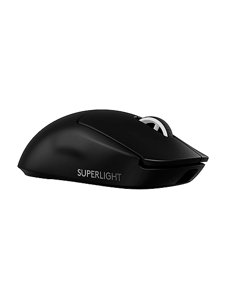 Logitech G PRO X Superlight 2 Lightspeed Wireless Gaming Mouse in Black, featuring a lightweight design, LIGHTFORCE Hybrid Switches, Hero 2 Sensor with 32,000 DPI, 5 programmable buttons, USB-C charging, and compatibility with PC &amp; Mac.-B0CGDZC2FK