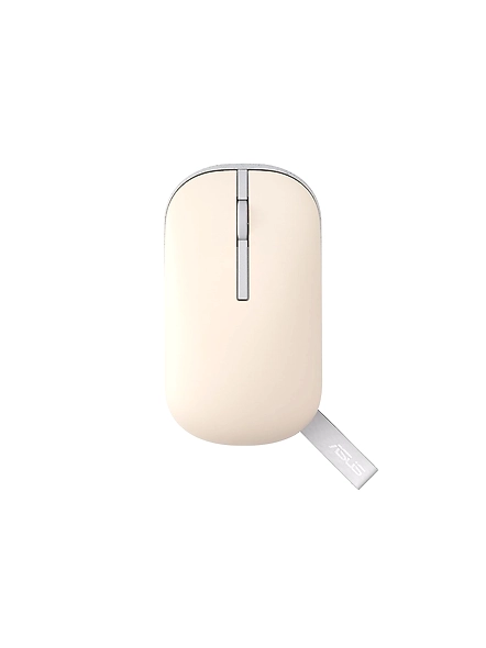 ASUS Marshmallow Md100 USB Mouse, Silent Button, Up to 1600 Dpi, Dual-Mode Connection, with Newtro Green Cover, (Astro Beige)-code1257
