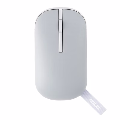 asus marshmallow md100 usb mouse, silent button, up to 1600 dpi, dual-mode connection, (grey)