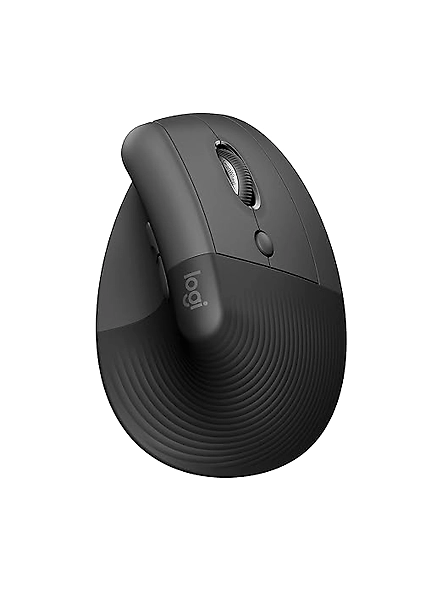 Logitech Lift Vertical Ergonomic Mouse, Wireless, Bluetooth or Logi Bolt USB Receiver, Quiet clicks, 4 Buttons, Compatible with Windows/macOS/iPadOS, Laptop, PC - Graphite-code1260