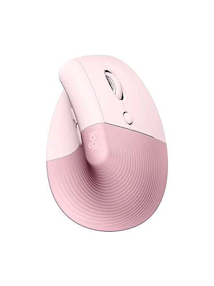 Logitech Lift Vertical Ergonomic Mouse, Wireless, Bluetooth or Logi Bolt USB Receiver, Quiet Clicks, 4 Buttons, Compatible with Windows, macOS, iPadOS, Laptop, PC - Rose-code1261