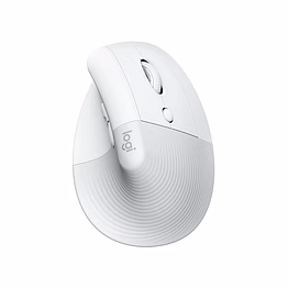 logitech lift vertical ergonomic mouse, wireless, bluetooth or logi bolt usb receiver, quiet clicks, 4 buttons, compatible with windows, macos, ipados, laptop, pc - pale grey