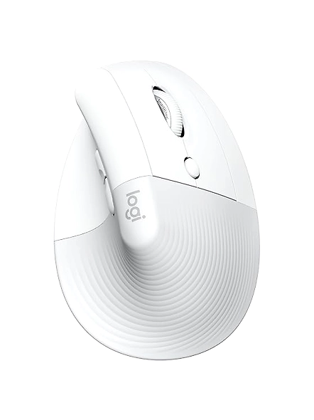 Logitech Lift Vertical Ergonomic Mouse, Wireless, Bluetooth or Logi Bolt USB Receiver, Quiet Clicks, 4 Buttons, Compatible with Windows, macOS, iPadOS, Laptop, PC - Pale Grey-code1262