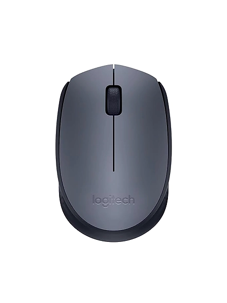 Logitech M170 Wireless Mouse | 2.4 GHz | USB Mini Receiver | Optical Tracking | 12-Month Battery Life | Ambidextrous Design | Compatible with PC, Mac, and Laptop | Grey/Black-code1263