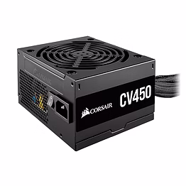 corsair cv450, cv series, 80 plus bronze certified, 450 watt non-modular power supply - black