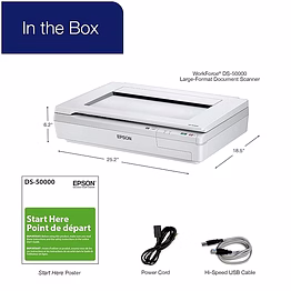 epson workforce ds-50000 large format sheet-fed color document & image scanner (b11b204121) | high-resolution a3 scanning | ideal for documents, graphics, and drawings | usb connectivity