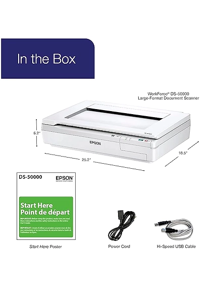 Epson WorkForce DS-50000 Large Format Sheet-Fed Color Document &amp; Image Scanner (B11B204121) | High-Resolution A3 Scanning | Ideal for Documents, Graphics, and Drawings | USB Connectivity-B009EUFV4W