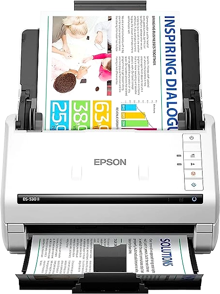 Epson DS-530 II Color Duplex Document Scanner for PC and Mac with Sheet-fed, Auto Document Feeder (ADF)-B01LKWK86M