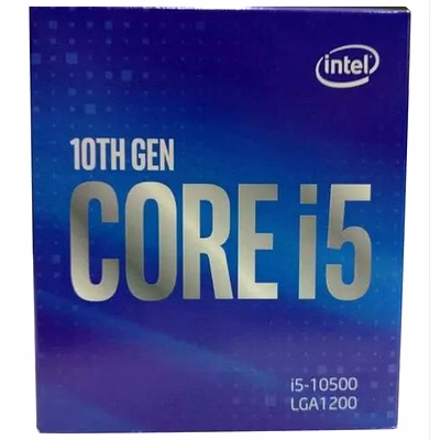 intel core i5-10500 desktop processor, 6 cores, up to 4.5 ghz, lga1200 socket (compatible with intel 400 series chipset), 65w tdp