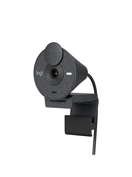 Logitech Brio 300 Full HD Webcam with Privacy Shutter, Noise Reduction Microphone, USB-C, Certified for Zoom, Microsoft Teams, Google Meet, Auto Light Correction - Graphite-code1444