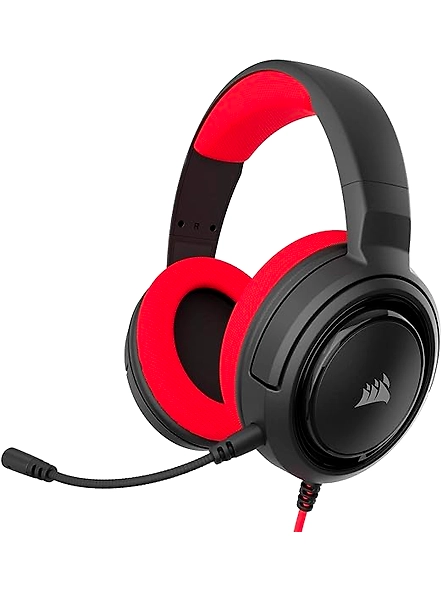 Corsair HS35 Stereo Gaming Wired Over Ear Headphones with Mic Designed for PC and Mobile (Red)-B07VDHNVTG
