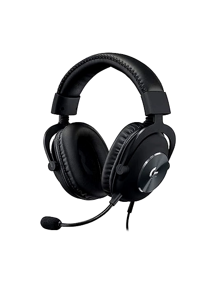 Logitech G Pro X Gaming Wired Over-Ear Headphones with Mic, featuring Blue Voice DTS Headphone X 2.0, 50mm Pro-G Drivers, 2.0 Surround Sound for Esports Gaming, and compatibility with PC, PlayStation, Xbox, VR, and Nintendo Switch.-B07VMS65WX