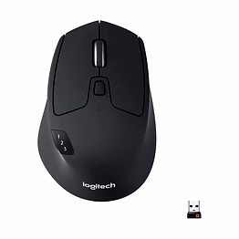 logitech m720 triathlon multi-device wireless mouse - bluetooth, usb receiver, 1000 dpi, 6 programmable buttons, 2-year battery, compatible with laptop, pc, mac, ipados - graphite black
