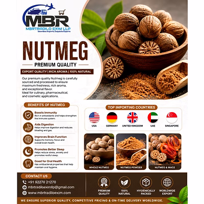premium whole nutmeg (jaiphal) – export quality