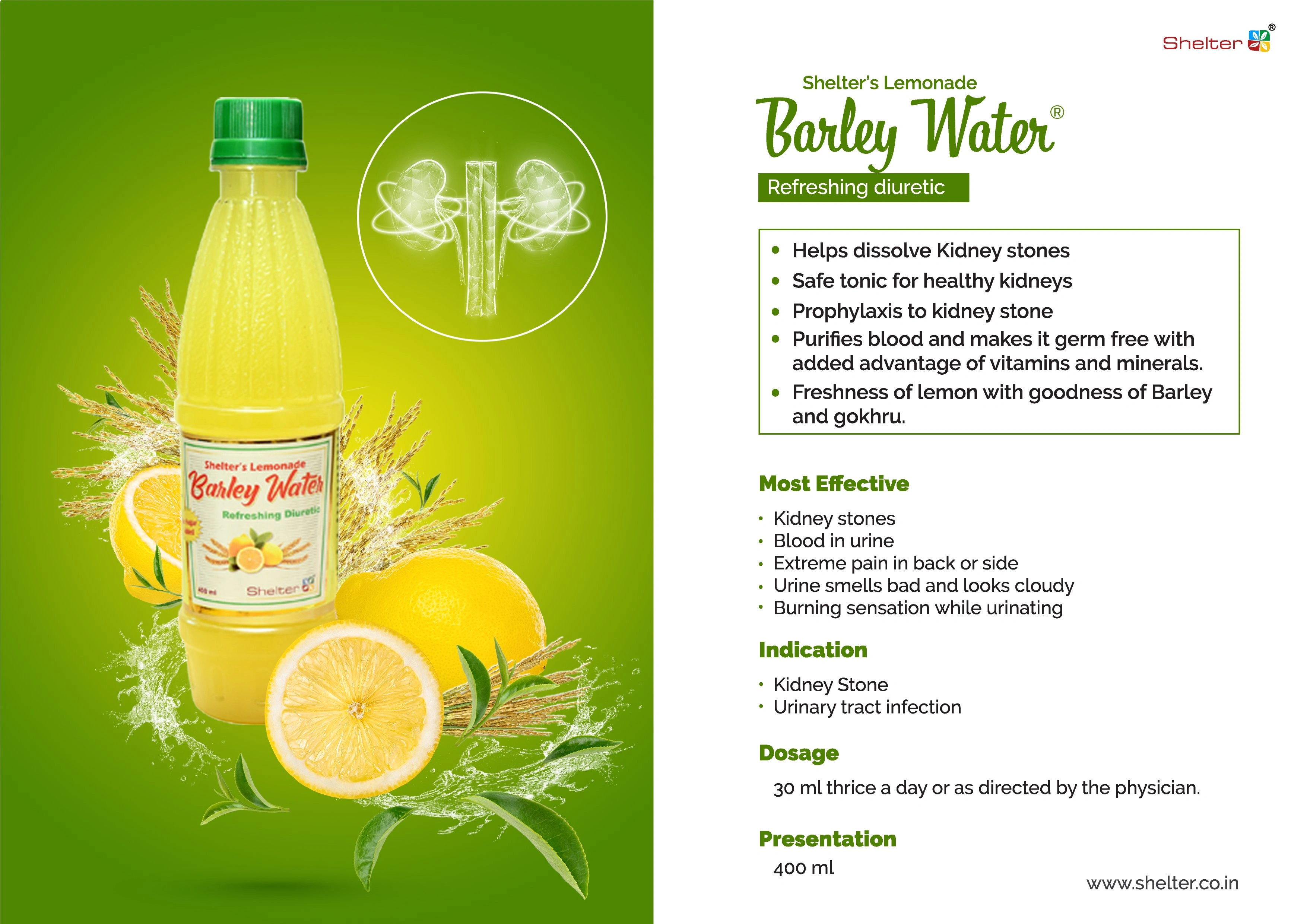 Lemonade Barley Water Ayurvedic kidney care stone medicine, dissolves and cleans kidney.-3