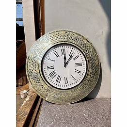 handcrafted mosaic wall clock mirror – decorative timepiece for modern home decor