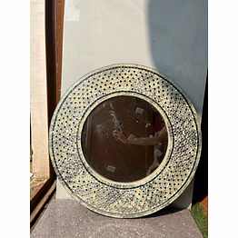 handcrafted mosaic wall mirror – decorative home accent with intricate design