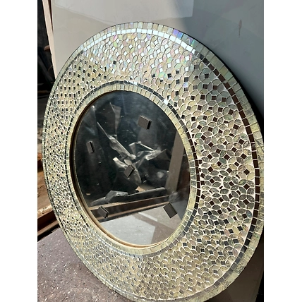 Handcrafted Mosaic Wall Mirror – Decorative Home Accent with Intricate Design-1