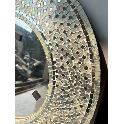 Handcrafted Mosaic Wall Mirror – Decorative Home Accent with Intricate Design-2