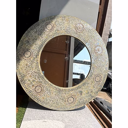 stylish mosaic flower pattern silver wall mirror – elegant home decor accent