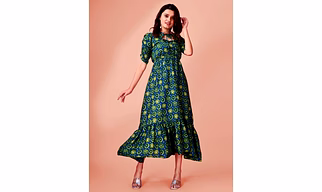 Darpani Woman fancy  Gotta pati printed dress