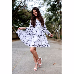 darpani woman white fit and flare dress