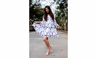 Darpani Woman White Fit and Flare dress