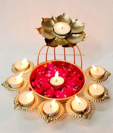 Diya Set &amp; Candle Stand for home multipurpose-12633746