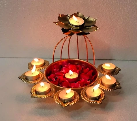 Diya Set &amp; Candle Stand for home multipurpose-2